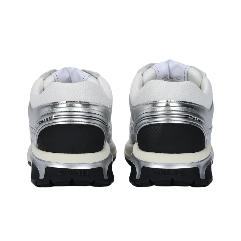 パーツ CHANEL MENS CHANEL CC Logo Sneaker 'White Silver' Men's Original Shoe