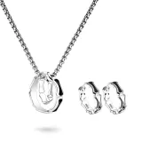 Bamboo Double Ring Necklace+Bamboo Hoop Earrings