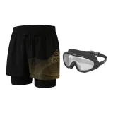 Black Gold Swimming Shorts+Large Frame Swim Goggles