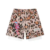 Classic Mock Two-Piece Leopard Print (Pink Lightning Leopard+Embroidered Logo)