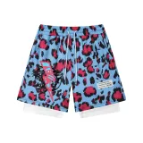 Mock Two-Piece Leopard Print Blue (Pink Lightning Jaguar+Embroidery)