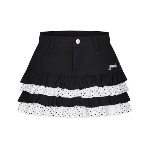 MeiHaoStore 블랙 남녀공용 미디 스커트
