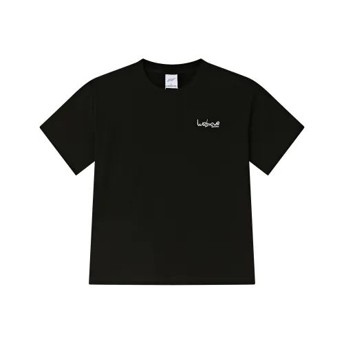 WABRAVE 블랙 남녀공용 티셔츠