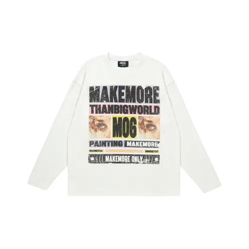 MAKEMOREKMR 아이보리 남녀공용 티셔츠