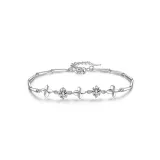 999 Fine Silver Four-Leaf Clover Bracelet