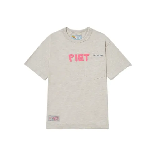 PIET 그레이 남녀공용 티셔츠