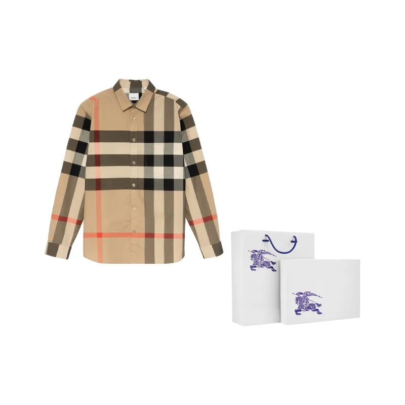 Burberry Checkered Cotton Shirt M Without Shopping Bag and