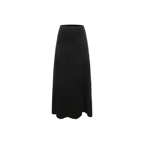 ELYWOOD 블랙 여성 캐주얼 롱 스커트