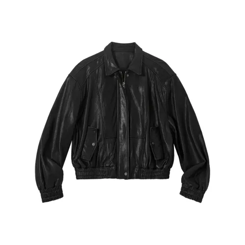 Le Alfashionline 블랙 여성 가죽 자켓