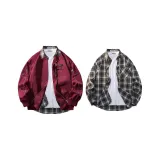 Burgundy+Black Shirt
