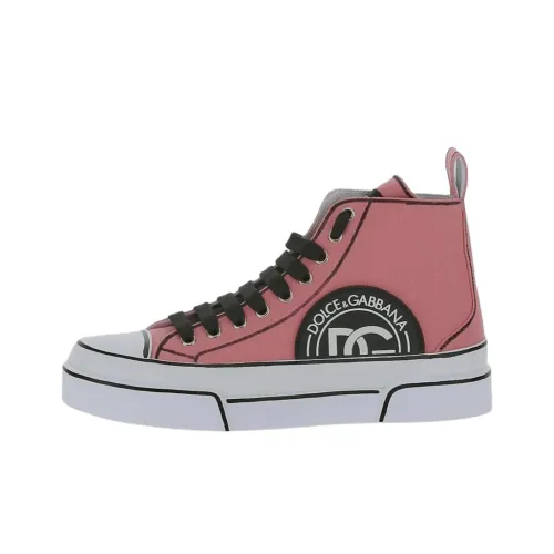 Dolce & Gabbana High Top Skateboard Shoes Women's Pink