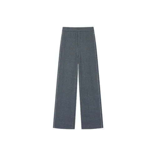 CRUSH COLLECTION 네이비 블루 여성 캐주얼 팬츠