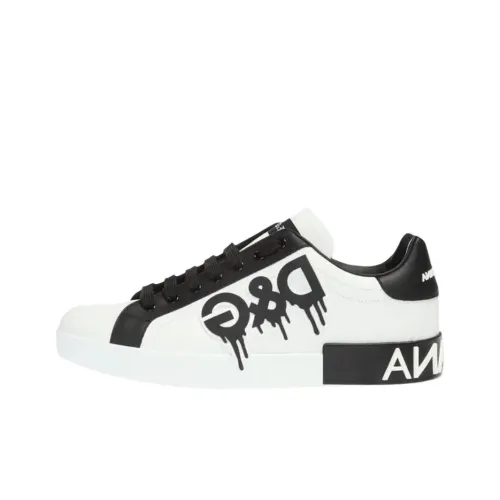 Dolce & Gabbana Portofino Low Top Skateboard Shoes Men's White
