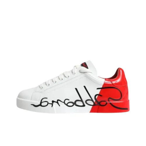 Dolce & Gabbana Portofino Low Top Skateboard Shoes Men's White