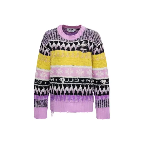 MSGM 배색 여성 스웨터