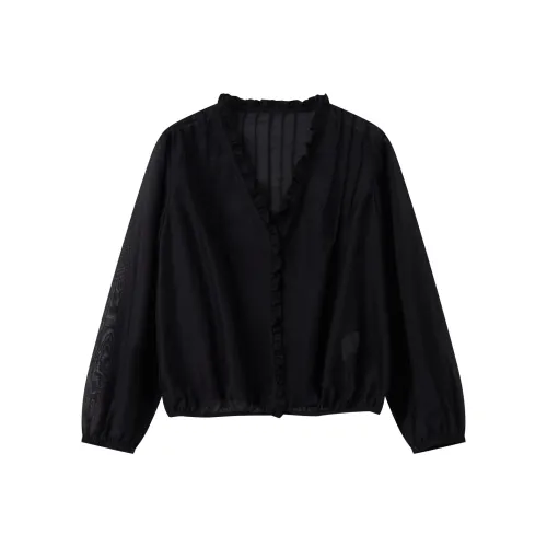 DE Mincollection 블랙 여성 셔츠
