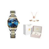 Steel Band Blue Dial[Comes with Bangle and Necklace]