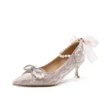 Rhinestone Bowknot Champagne-[5.5cm Non-Boxed Version]Y729G