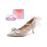 Rhinestone Bowknot Champagne-[5.5cm Limited Box]Y729G
