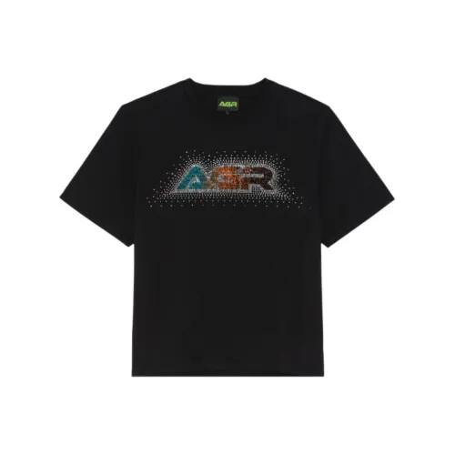 AGR 블랙 남녀공용 티셔츠