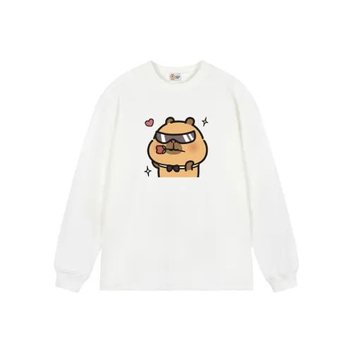 KAPIBALAXIAOHUANGTUN 화이트 남녀공용 티셔츠