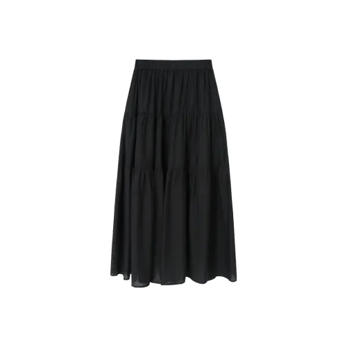 JESSYLINE 블랙 여성 캐주얼 롱 스커트