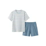 [Men's Shorts]Crystal Blue Horizontal Stripes