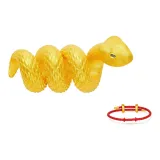 Gold Coiled Snake Bracelet, Red