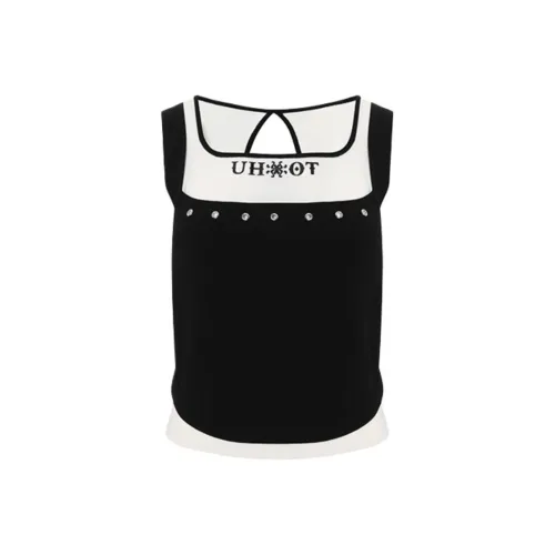 Uhot 블랙 화이트 여성 민소매