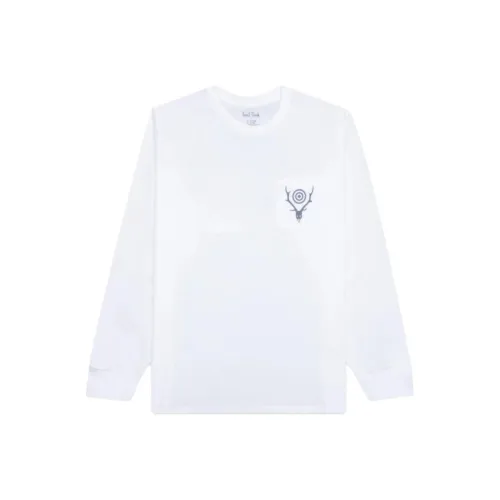 South2 West8 화이트 남녀공용 티셔츠