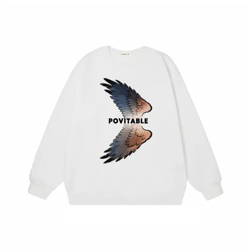 POVIT 화이트 남녀공용 맨투맨