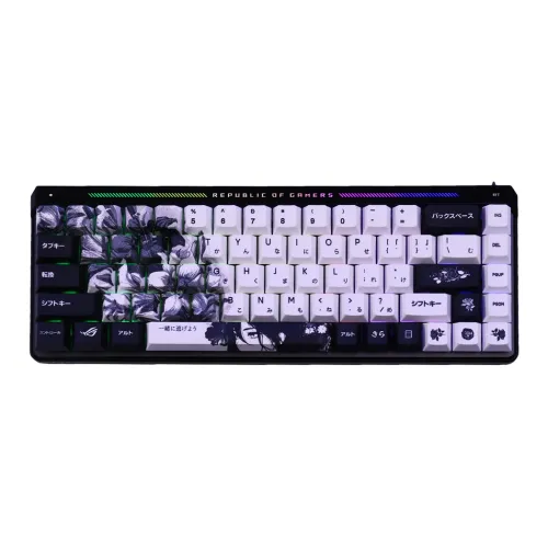 ROG 마법사 Ace HFX Qi Luo 68키 E스포츠 개성 있는, Ozo 드라이버로 지원됨, Sync 라이트 RT 기계식 스위치, 사용자 정의 가능한 키, 8KHz 응답 속도, 가스켓 구조 기계식 키보드
