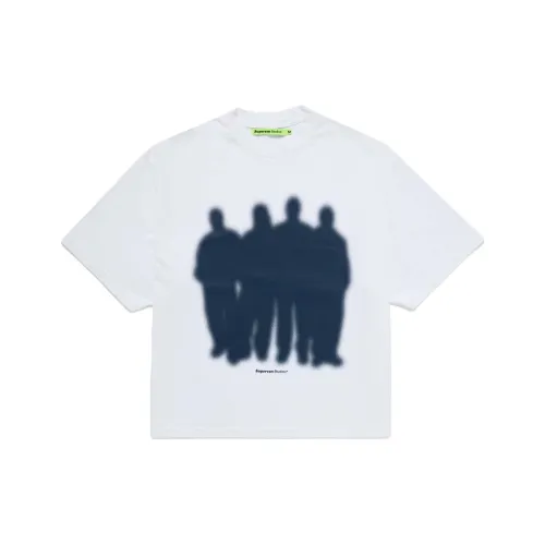 SUPERVSN 화이트 남녀공용 티셔츠