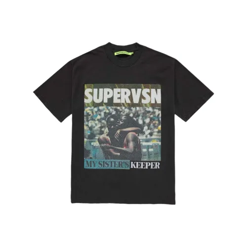 SUPERVSN 블랙 남녀공용 티셔츠