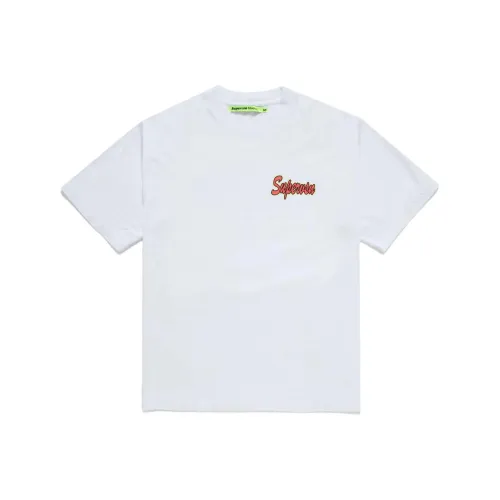 SUPERVSN 화이트 남녀공용 티셔츠