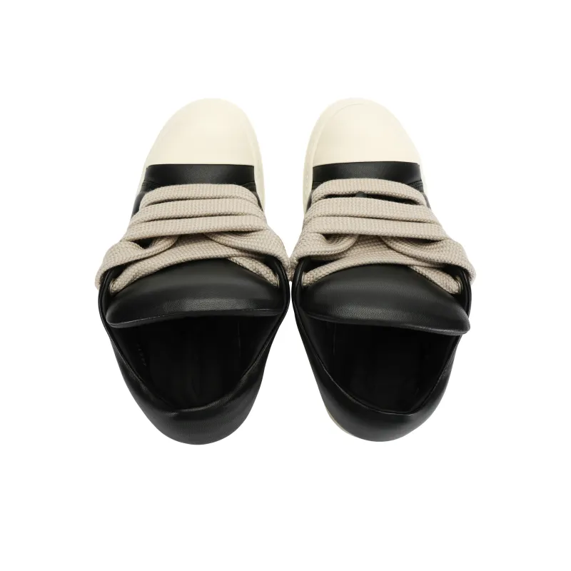 RICK OWENS Jumbo Lace Padded Sneaks Low Black Milk - POIZON