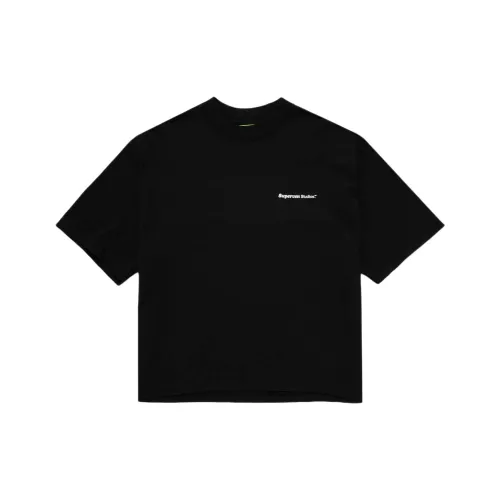 SUPERVSN 블랙 남녀공용 티셔츠