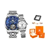 Natural Blue Dial+Natural White Dial Couple Watches