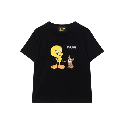 MCM 블랙 여성 티셔츠