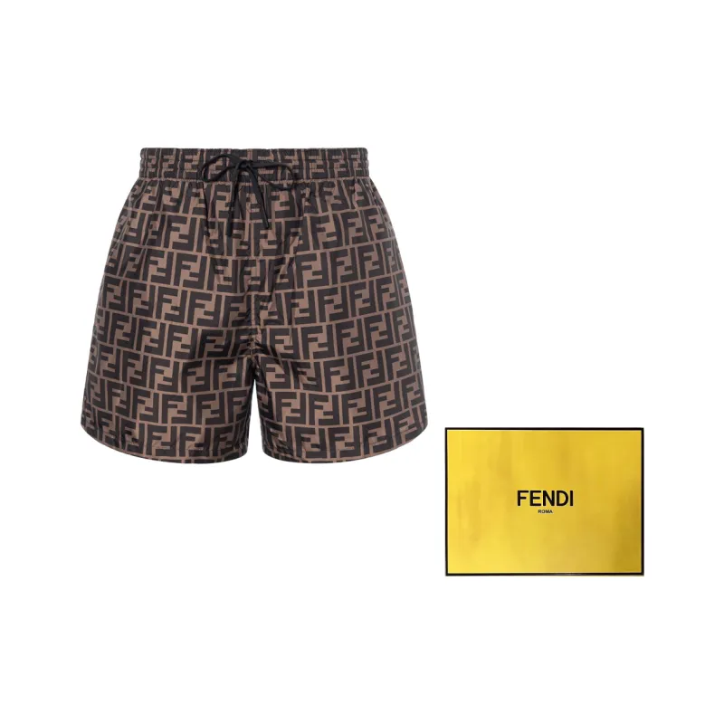 FENDI Ff Drawstring Swim Shorts - POIZON