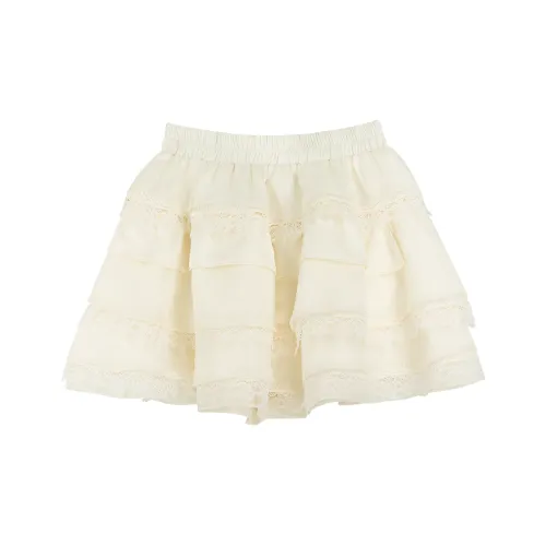 Summer Hooray 아이보리 여성 캐주얼 숏 스커트