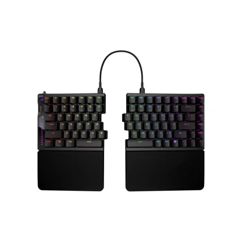 ROG 쉐도우 데몬 무선 HFX V2 마그넷 축 84키 탈부착 가능, 인체공학적 다각도 디자인 키보드