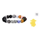 999 Fine Silver Earning Money Every Day Chinese Auspicious Animal Beaded Bracelet[Comes with God of Wealth Gold Sticker]