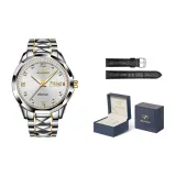 Steel Band White Dial[Includes: Exclusive Box+Leather Strap]