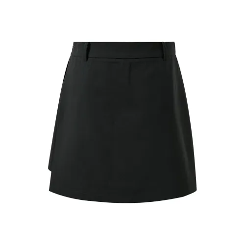 3COLOUR 클래식 블랙 여성 캐주얼 숏 스커트