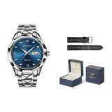Steel Band Natural Blue[Includes: Exclusive Box+Leather Strap]