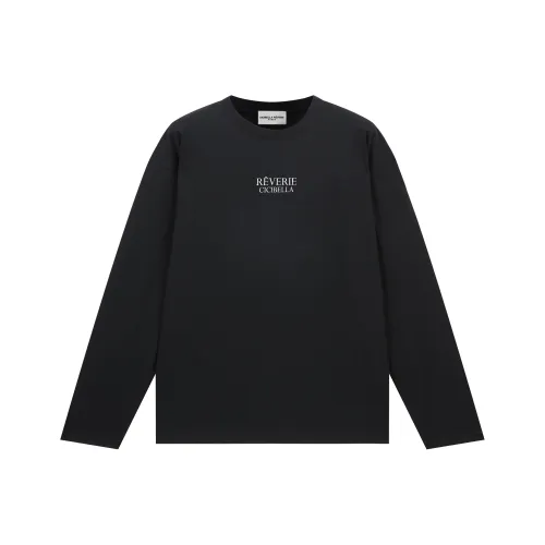 Cicibella 블랙 남녀공용 티셔츠