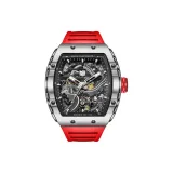 Silver Case Red Strap