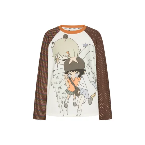 MeiHaoStore 브라운 남녀공용 티셔츠