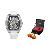 Transparent Case White Dial White Rubber Strap